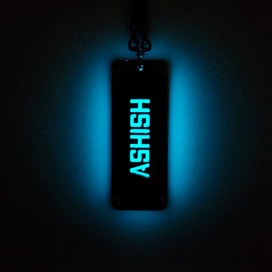 Personalised Name Night Glow Pendant With Metal Cover