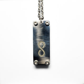 Infinity Rectangular Symbol Night Glow Pendant With Metal Cover