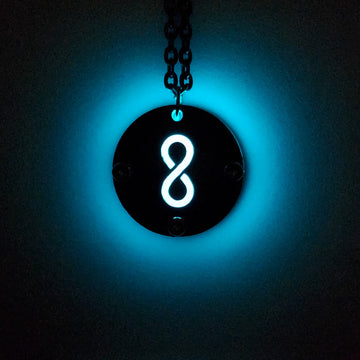 Infinity Circular Symbol Night Glow Pendant With Metal Cover